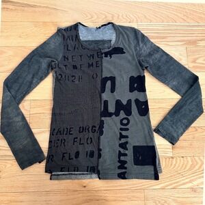 Rundholz Patana Plantations Top Sz L Asymmetric Unique Avant Garde Graphic Rare